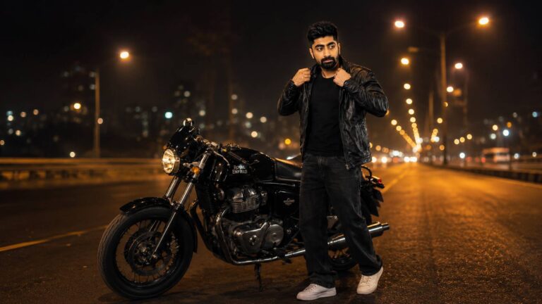 Indian Man & Royal Enfield AI Prompt for Cinematic Art